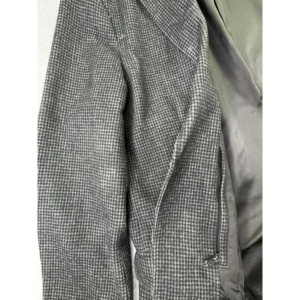 L.L‎ Bean Wool Sport Coat Men's 44 Tall Black Houndstooth Jacket Utility Pockets